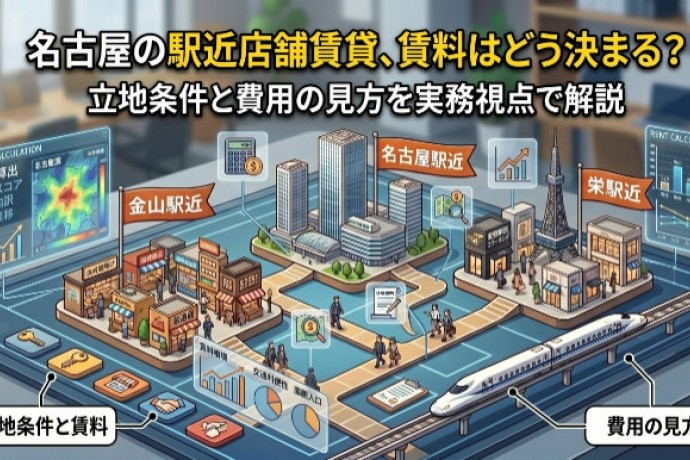 名古屋の駅近店舗賃貸、賃料はどう決まる？立地条件と費用の見方を実務視点で解説