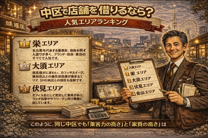 中区で店舗を借りるなら？賃料の相場と人気エリアランキング
