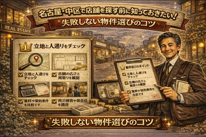 名古屋・中区で店舗を探す前に知っておきたい！失敗しない物件選びのコツ