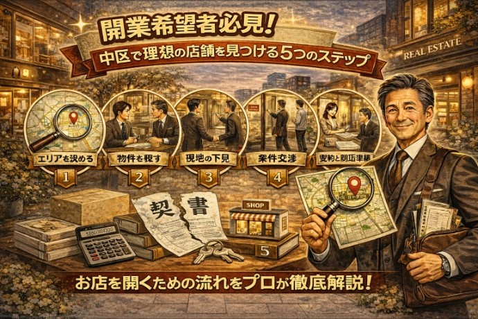 開業希望者必見！中区で理想の店舗を見つける5つのステップ