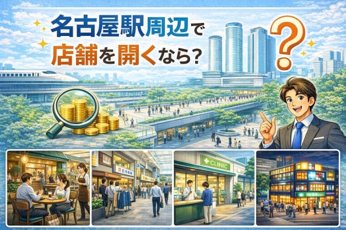 名古屋駅周辺で店舗を開くなら？東西南北エリア別の賃料感と集客特性